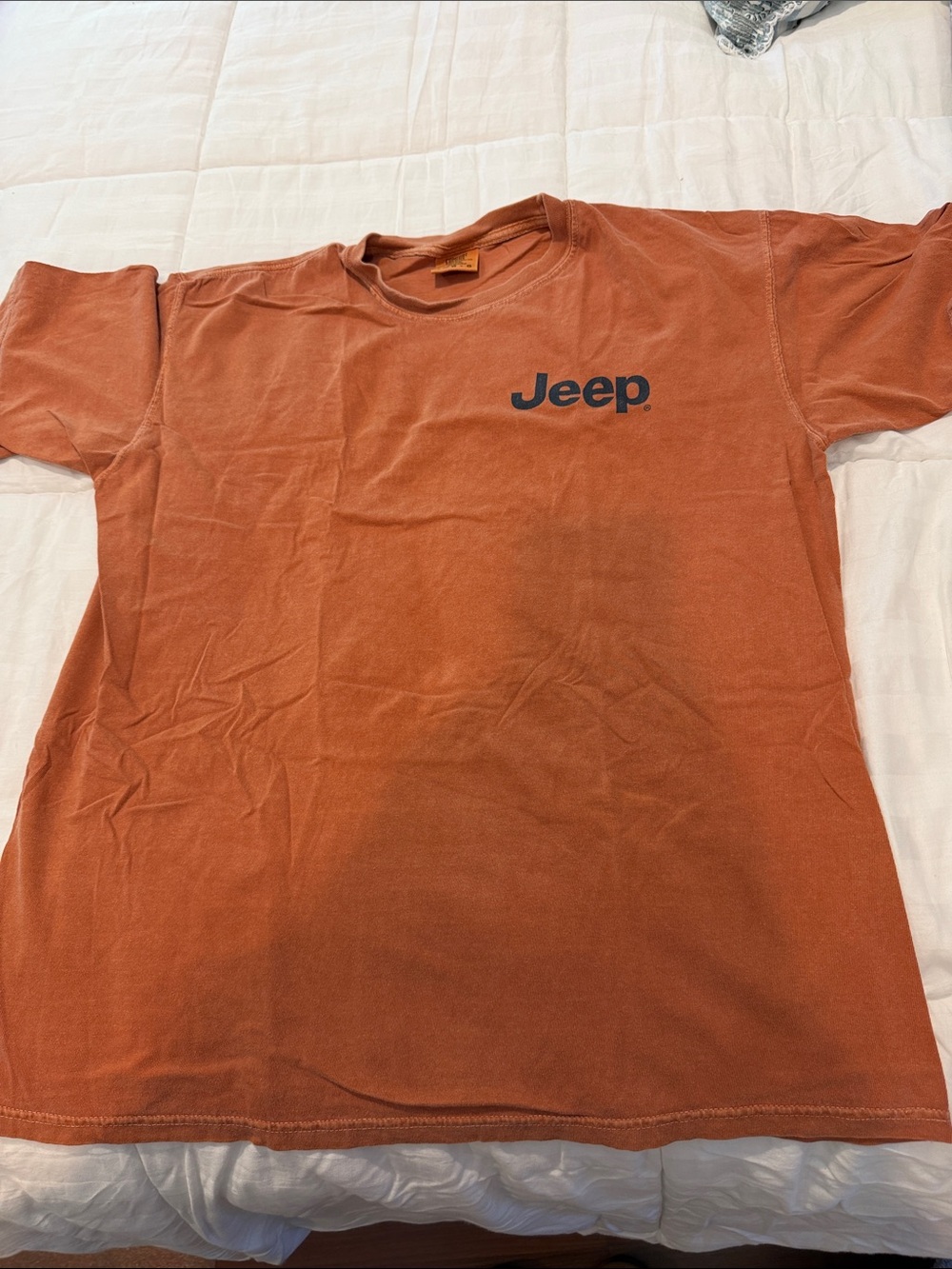 Jeep Short-Sleeve Tee in Burnt Orange with Navy Logo, large